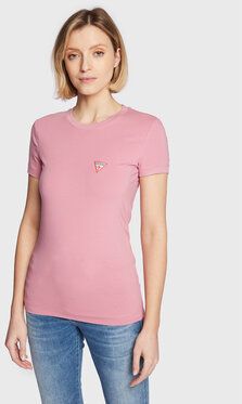 Guess Tričko Mini Triangle W2YI44 J1311 Ružová Slim Fit