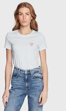 Guess Tričko Mini Triangle W2YI44 J1311 Modrá Slim Fit