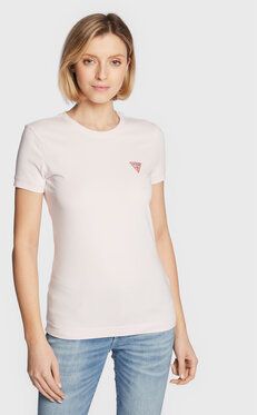 Guess Tričko Mini Triangle W2YI44 J1311 Ružová Slim Fit