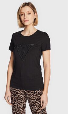 Guess Tričko W3RI19 I3Z14 Čierna Regular Fit