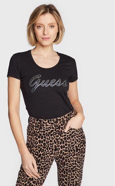 Guess Tričko W3RI50 J1314 Čierna Slim Fit