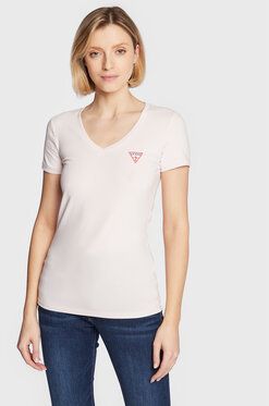 Guess Tričko Mini Triangle W2YI45 J1311 Ružová Slim Fit