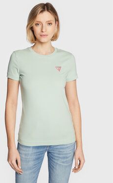 Guess Tričko Mini Triangle W2YI44 J1311 Zelená Slim Fit