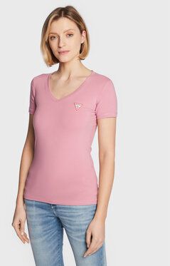 Guess Tričko Mini Triangle W2YI45 J1311 Ružová Slim Fit