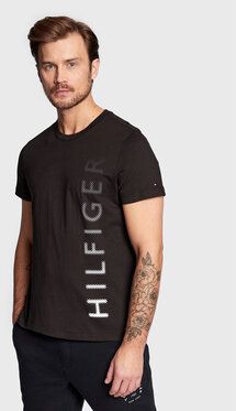 Tommy Hilfiger Tričko Vertical MW0MW29668 Čierna Slim Fit