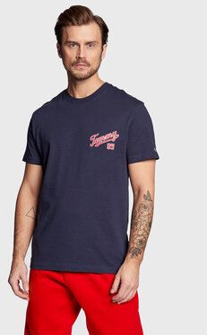 Tommy Jeans Tričko College 85 Logo DM0DM15672 Tmavomodrá Regular Fit