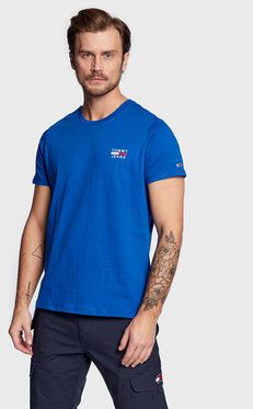Tommy Jeans Tričko Chest Logo DM0DM10099 Modrá Regular Fit