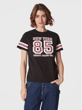 Tommy Jeans Tričko Collegiate DW0DW14906 Čierna Relaxed Fit