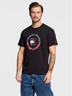 Tommy Jeans Tričko DM0DM15676 Čierna Relaxed Fit