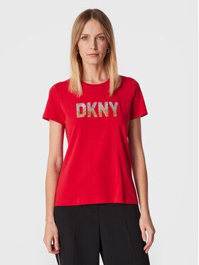 DKNY Tričko P2MH7OMQ Červená Regular Fit