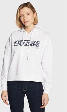 Guess Mikina W3RQ09 KBKM0 Biela Regular Fit