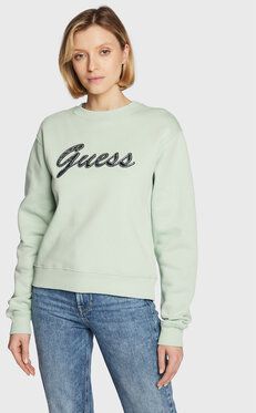 Guess Mikina W3RQ10 K9Z21 Zelená Regular Fit