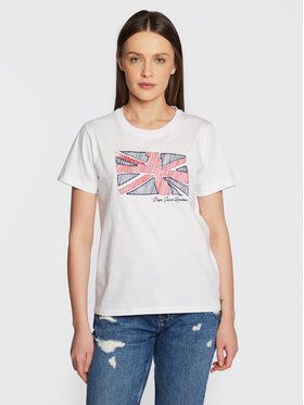 Pepe Jeans Tričko Tara PL505343 Biela Regular Fit