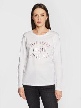 Pepe Jeans Blúzka Rio PL505326 Biela Regular Fit