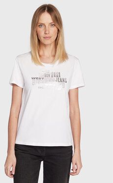 Pepe Jeans Tričko Piper PL505228 Biela Regular Fit