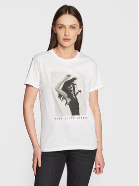 Pepe Jeans Tričko Sonya PL505231 Biela Regular Fit