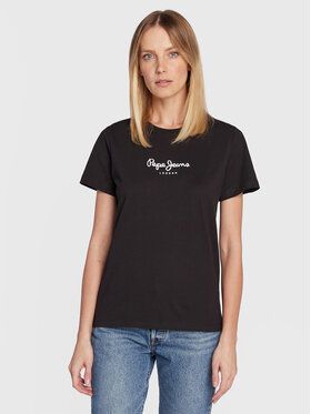 Pepe Jeans Tričko Camila PL505292 Čierna Regular Fit