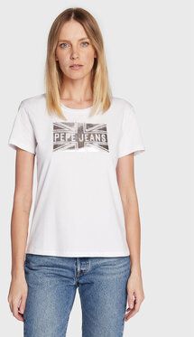Pepe Jeans Tričko Pearl PL505222 Biela Regular Fit