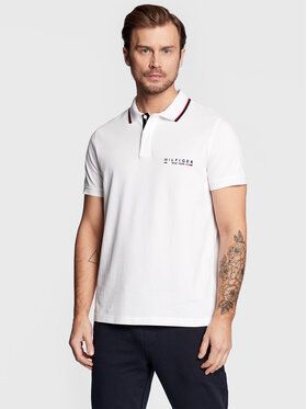 Tommy Hilfiger Polokošeľa Brand Love Logo MW0MW29525 Biela Regular Fit