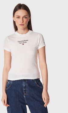 Tommy Jeans Tričko Essentail DW0DW14899 Biela Regular Fit