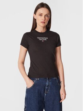Tommy Jeans Tričko Essentail DW0DW14899 Čierna Regular Fit
