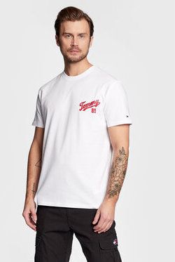 Tommy Jeans Tričko College 85 Logo DM0DM15672 Biela Regular Fit