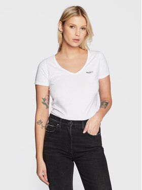 Pepe Jeans Tričko Corine PL505305 Biela Regular Fit