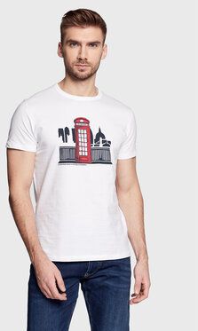 Pepe Jeans Tričko Trevor PM508534 Biela Slim Fit