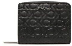 Calvin Klein Malá dámska peňaženka Ck Must Z/A Wallet W/F Mid Emboss K60K610251 Čierna
