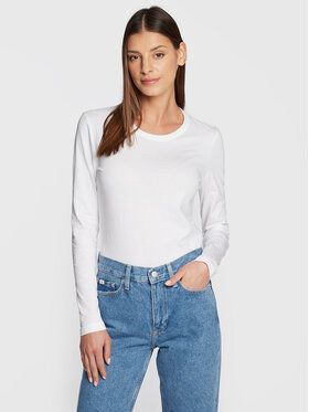 Calvin Klein Blúzka Smooth K20K205337 Biela Regular Fit