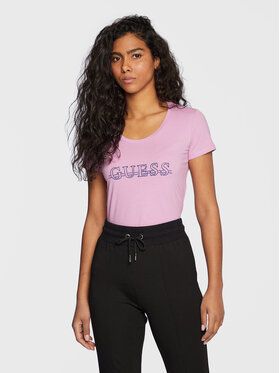Guess Tričko W3RI61 J1314 Ružová Slim Fit