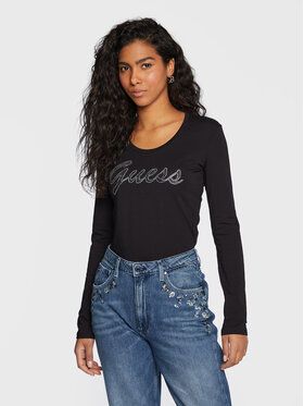 Guess Blúzka W3RI15 J1314 Čierna Slim Fit