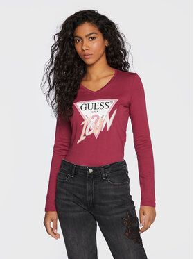 Guess Blúzka W3RI13 I3Z14 Bordová Regular Fit