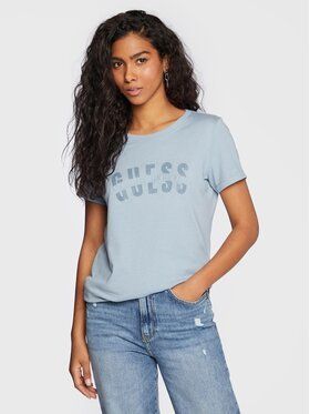 Guess Tričko W3RI16 K46D1 Modrá Regular Fit