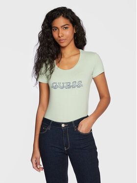 Guess Tričko W3RI61 J1314 Zelená Slim Fit