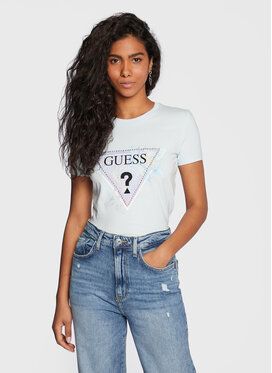 Guess Tričko W3RI18 J1314 Modrá Slim Fit