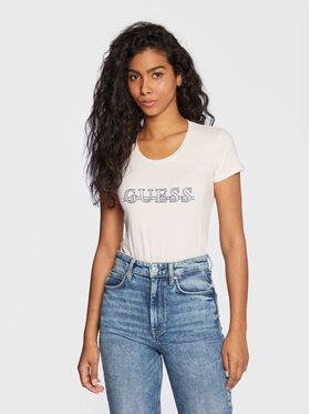 Guess Tričko W3RI61 J1314 Ružová Slim Fit