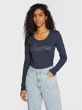 Guess Blúzka W3RI15 J1314 Tmavomodrá Slim Fit