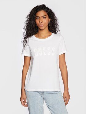 Guess Tričko W3RI16 K46D1 Biela Regular Fit