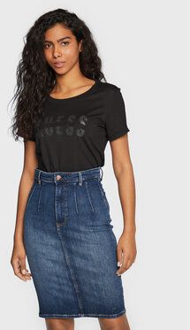 Guess Tričko W3RI16 K46D1 Čierna Regular Fit