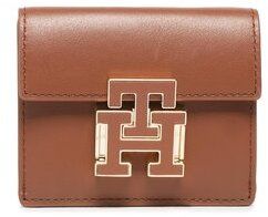 Tommy Hilfiger Malá dámska peňaženka Push Lock Leather Wallet AW0AW14344 Hnedá