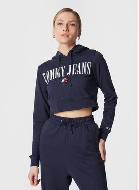 Tommy Jeans Mikina Archive DW0DW14927 Tmavomodrá Cropped Fit