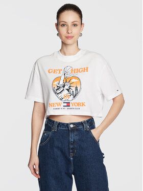 Tommy Jeans Tričko Sportees Liberty DW0DW14925 Biela Oversize
