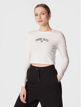 Tommy Jeans Blúzka Essential Logo DW0DW14911 Biela Regular Fit