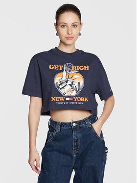 Tommy Jeans Tričko Sportees Liberty DW0DW14925 Tmavomodrá Oversize