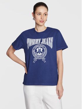 Tommy Jeans Tričko Varsity DW0DW14919 Tmavomodrá Loose Fit
