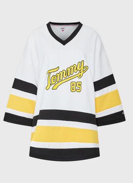 Tommy Jeans Blúzka Collegiate 85 DW0DW14862 Biela Oversize