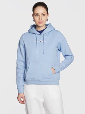 Tommy Jeans Mikina Serif Linear DW0DW14362 Modrá Regular Fit