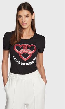 LOVE MOSCHINO Tričko W4H1930E 1951 Čierna Slim Fit