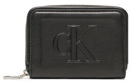 Calvin Klein Jeans Malá dámska peňaženka Sculpted Med Zip Around Pipping K60K610353 Čierna